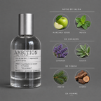 Ambition de Elixir Amador: infografía de notas olfativas.