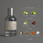 Belle de Elixir Amador: infografía de notas olfativas.