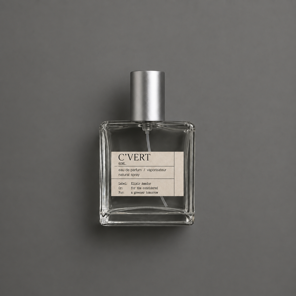 C’Vert de Elixir Amador: frasco cuadrado de 60 ml sobre fondo gris.