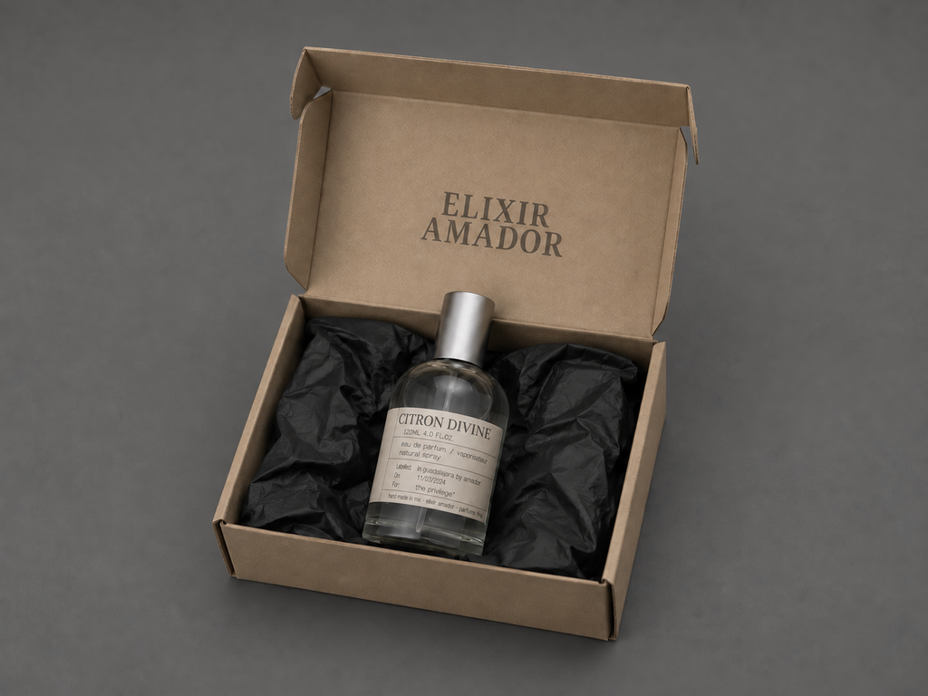 Citron Divine de Elixir Amador: presentación en empaque.