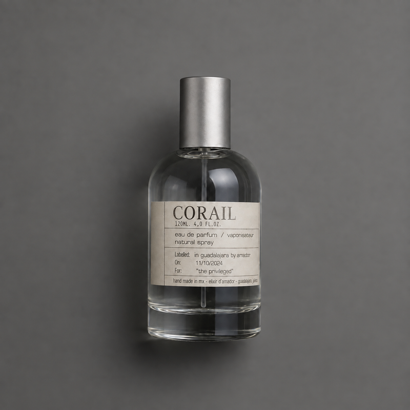 Corail de Elixir Amador: frasco cilíndrico de 120 ml.