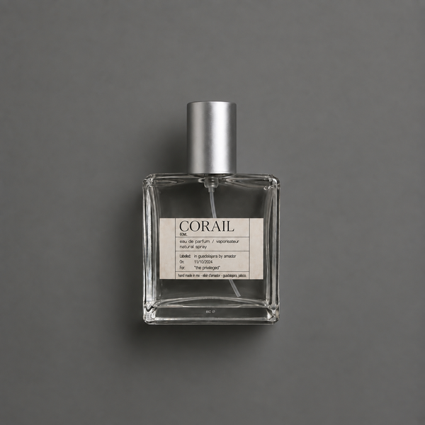 Corail de Elixir Amador: frasco cuadrado de 60 ml.
