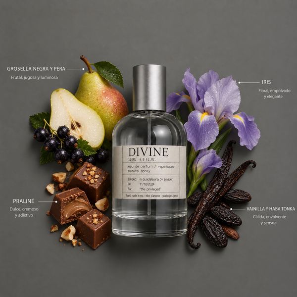 Divine de Elixir Amador: composición olfativa.