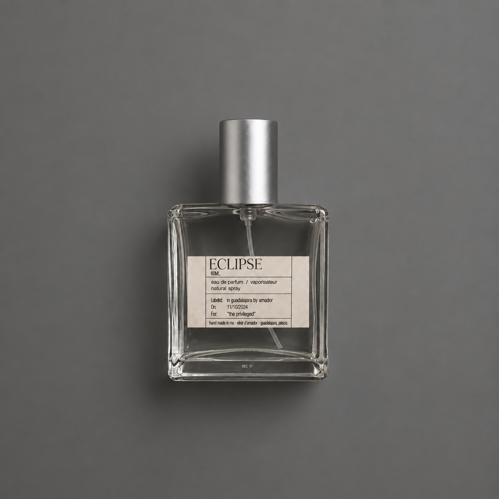 Eclipse de Elixir Amador: frasco cuadrado de 60 ml.