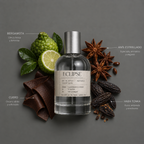 Eclipse de Elixir Amador: frasco de 120 ml con la composición aromática ilustrada.