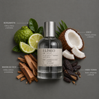 Elíseo de Elixir Amador: frasco de 120 ml con la composición aromática ilustrada.