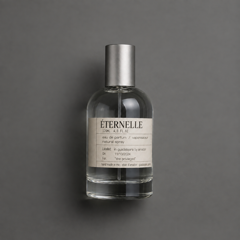 Éternelle de Elixir Amador: frasco cilíndrico de 120 ml.