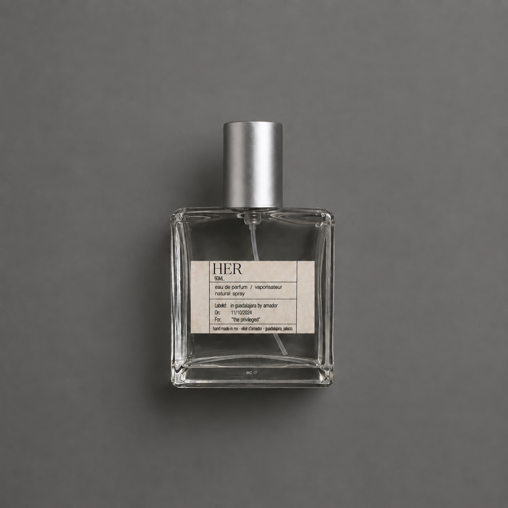 Her de Elixir Amador: frasco cuadrado de 60 ml.