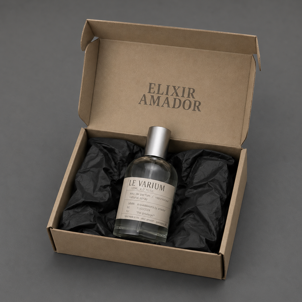 Le Varium de Elixir Amador: frasco de 120 ml en su empaque.