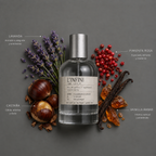 L’Infini de Elixir Amador: frasco de 120 ml con la composición aromática ilustrada.