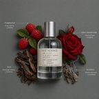 Nuit Nomade de Elixir Amador: frasco de 120 ml con la composición aromática ilustrada.