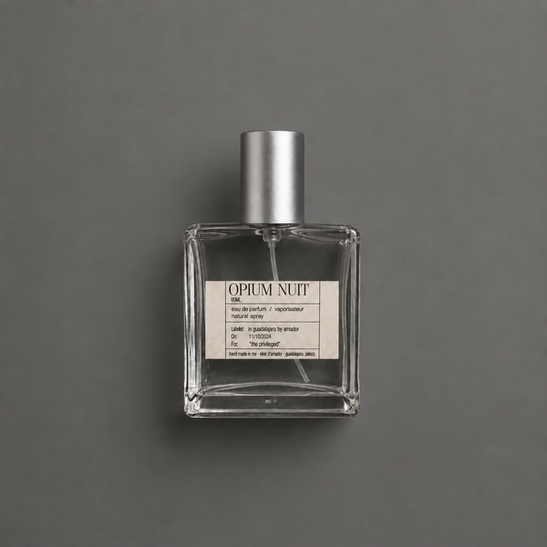 Opium Nuit de Elixir Amador: frasco cuadrado de 60 ml.