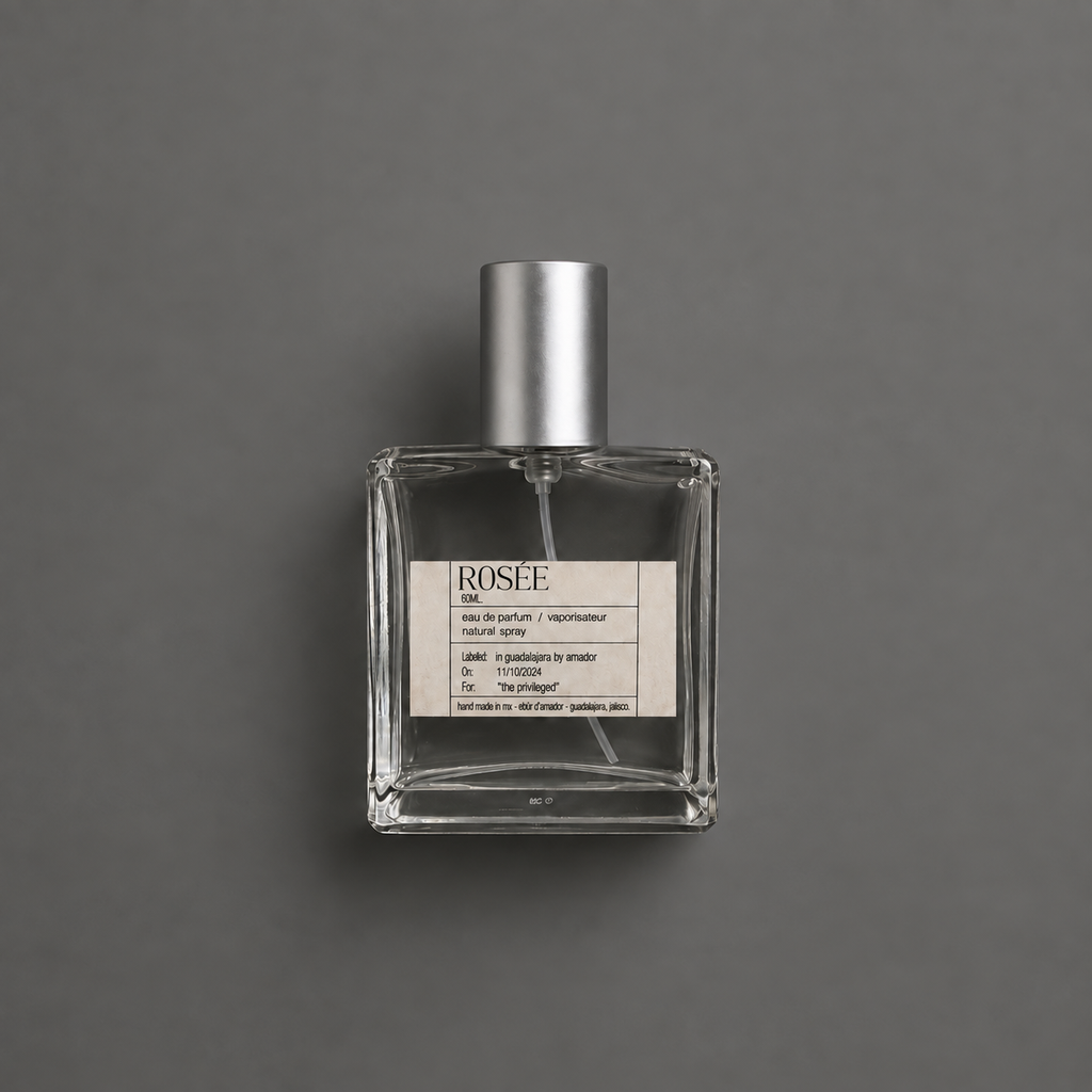 Rosée de Elixir Amador: frasco cuadrado de 60 ml.